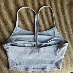 ALO Yoga | BRAND NEW Alosoft Ribbed Crop Calm Tank | Small, Grey